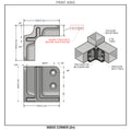 3-Way Inside Corner Connectors (F-to-W Track)