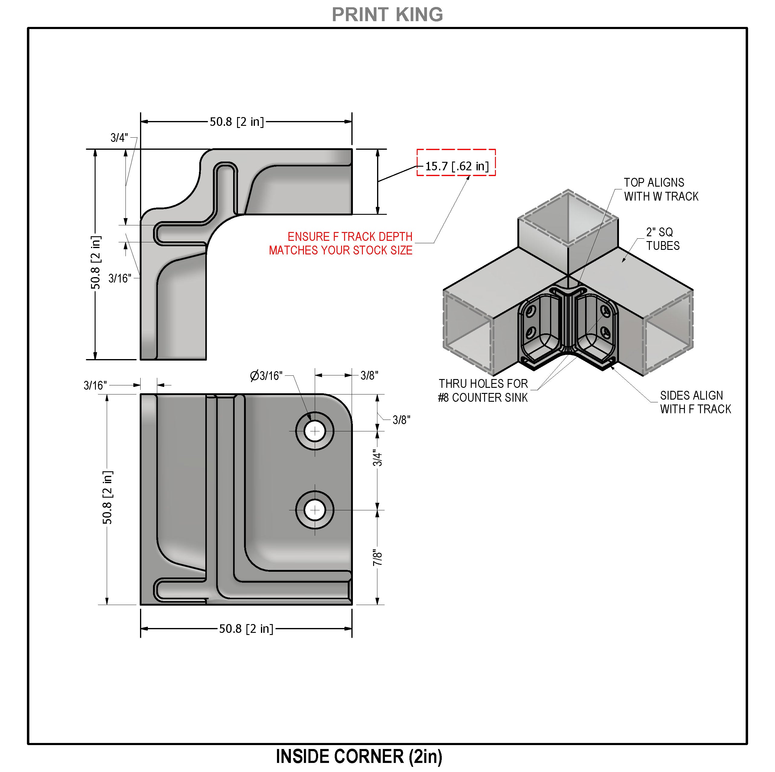 3-Way Inside Corner Connectors (F-to-W Track)