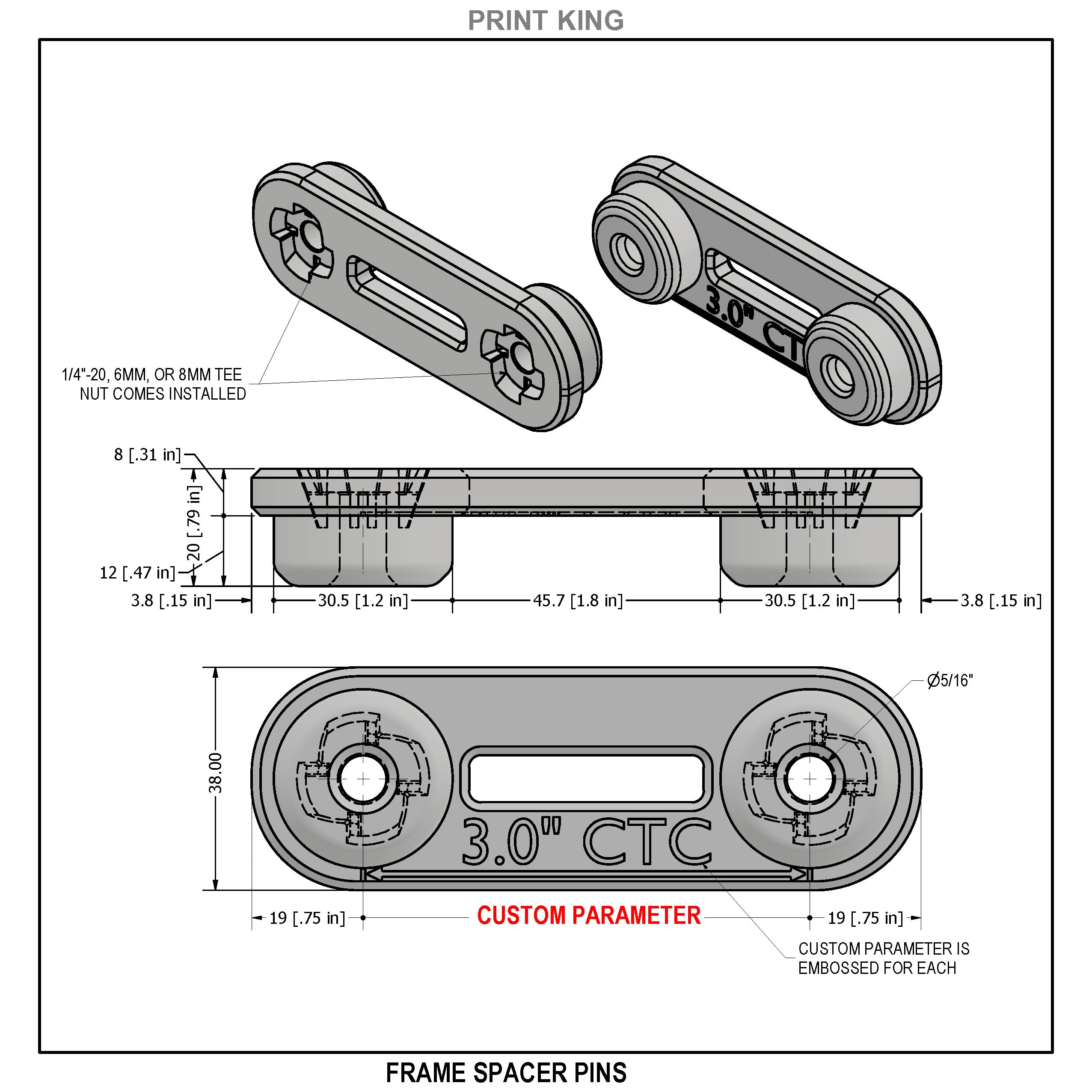 Frame spacer pins (Bematrix / Aluvision compatible)