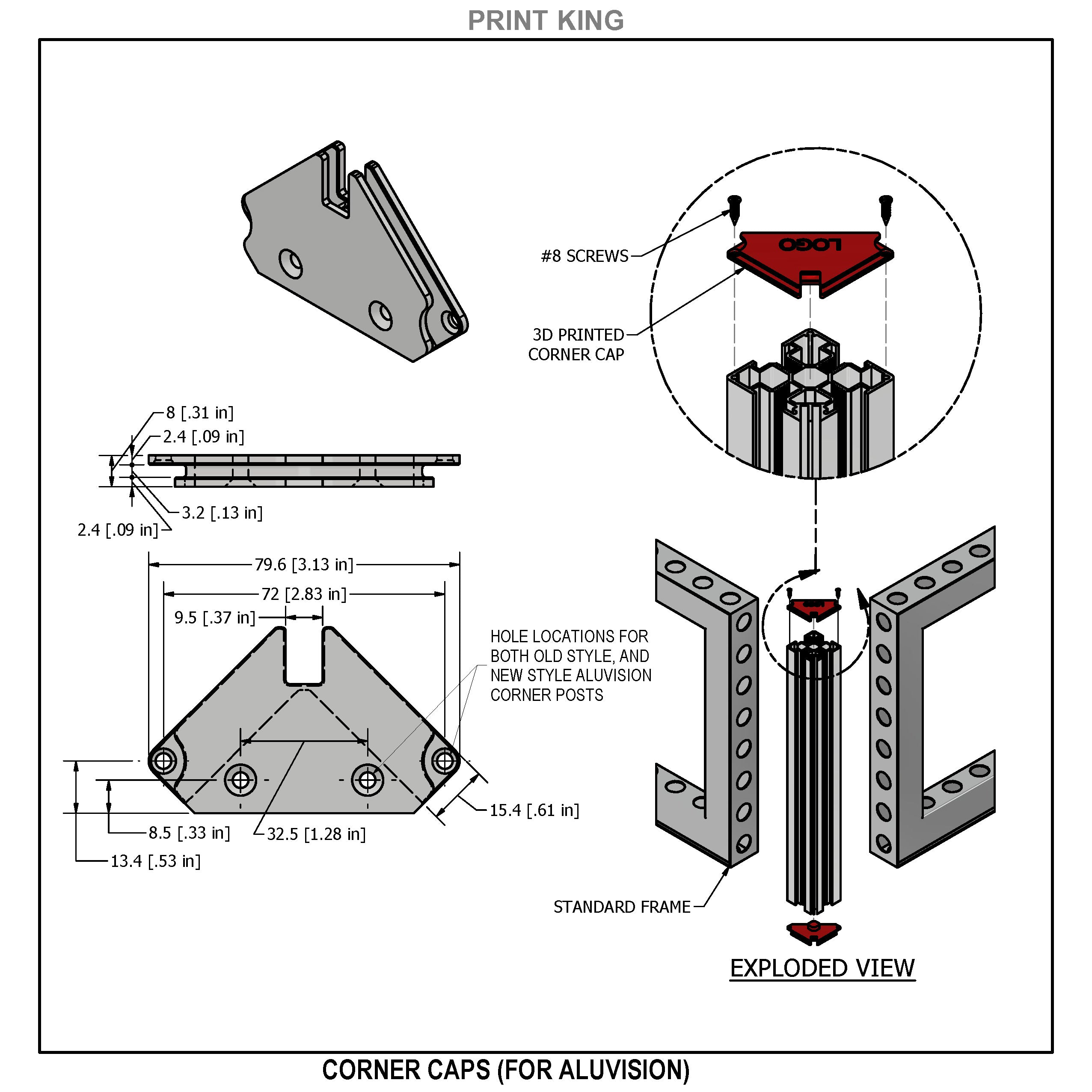 Screw-In Corner Caps (Select Bematrix or Aluvision compatible)